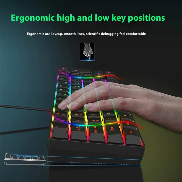 Y-fruitful K401 Wired Keyboard 61-ключ RGB Backlit Computer Office Gaming Клавиатура