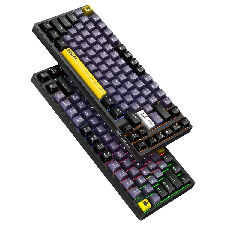 ONIKUMA G58 Hot-Swappable 82-Key Mechanical Gaming Keyboard RGB Lighting Wired Keyboard - Black