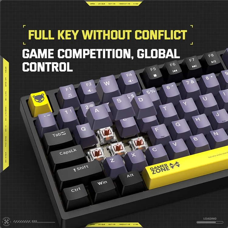 ONIKUMA G58 Hot-Swappable 82-Key Mechanical Gaming Keyboard RGB Lighting Wired Keyboard - Black