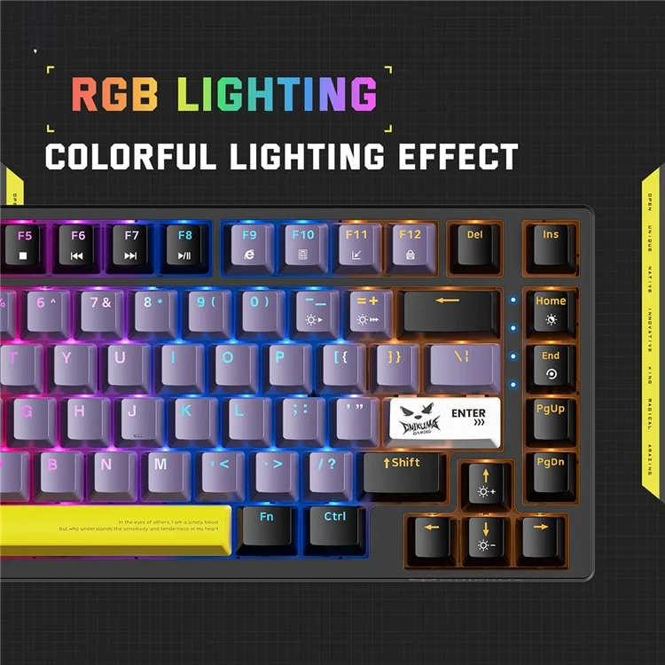 ONIKUMA G58 Hot-Swappable 82-Key Mechanical Gaming Keyboard RGB Lighting Wired Keyboard - Black