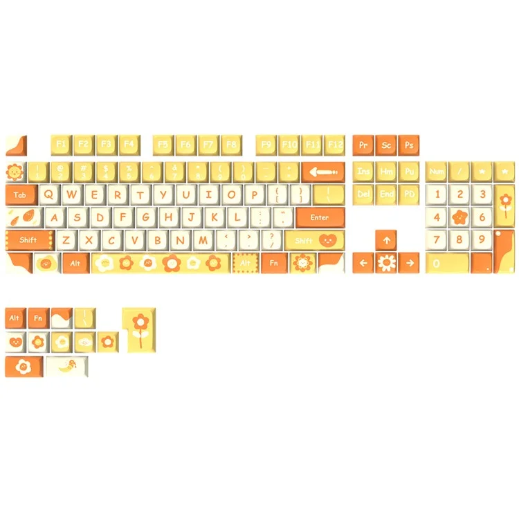 Y-FRUITFUL 116 piezas de tapas de teclas para teclado mecánico de computadora, juego de tapas de teclas ABS - Verano