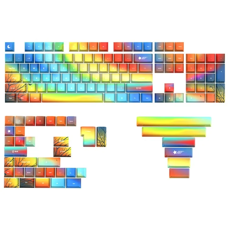Y-FRUITFUL 143 Piezas Keycaps Teclado Mecánico Juego de Tapas de Teclas ABS Compatible con Múltiples Diseños - Northern Lights