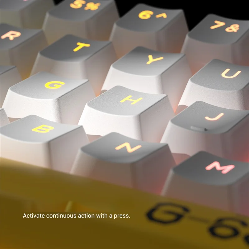 SYNTECH 68 Magnetic Gaming Keyboard Ergonomic Lightweight Wired Keyboard - White Yellow