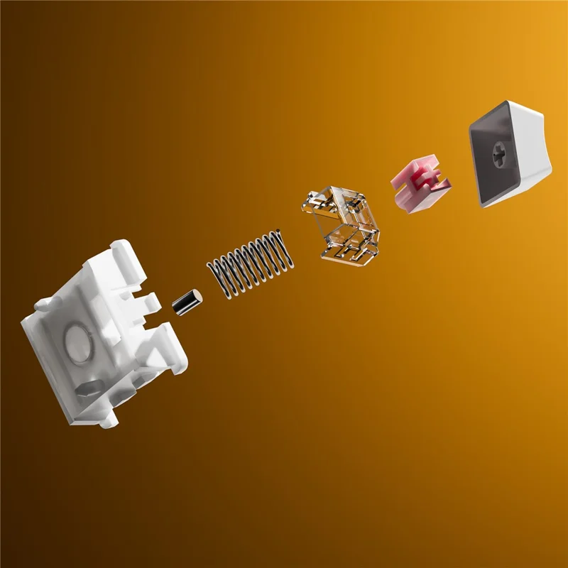 SYNTECH 68 Magnetic Gaming Keyboard Ergonomic Lightweight Wired Keyboard - White Yellow