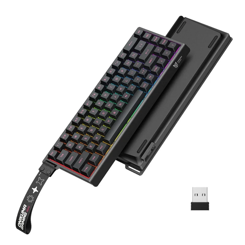 ONIKUMA MT603 68 Keys Mechanical Keyboard Three Modes 2.4GHz Wireless Gaming Keyboard - Black