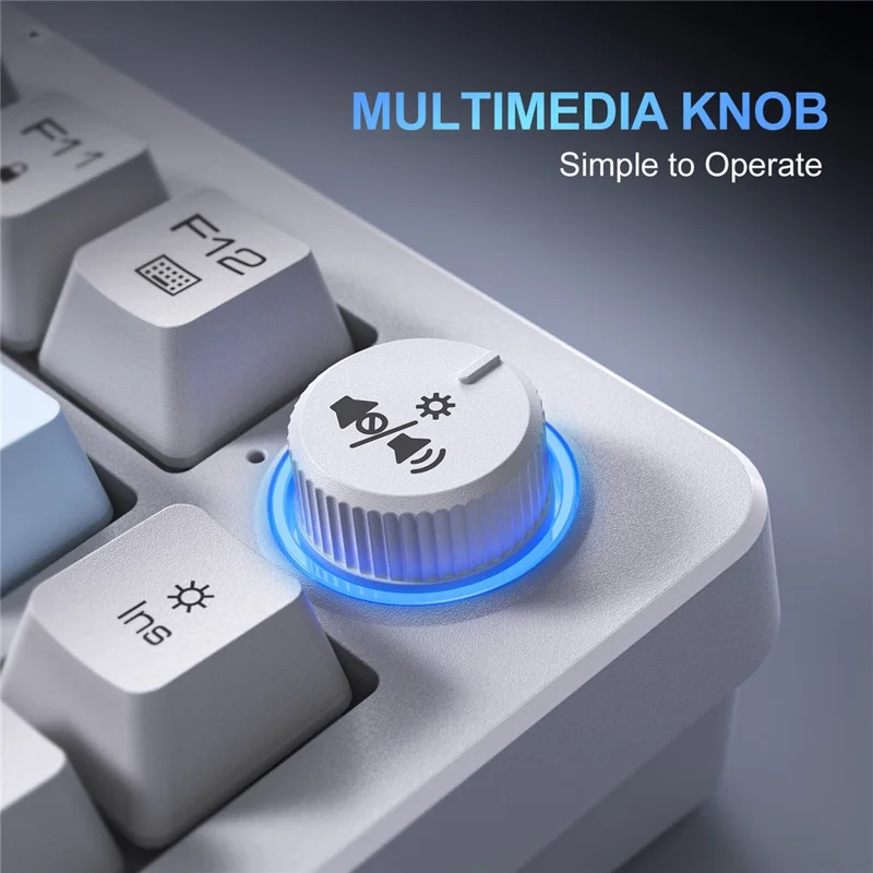 ONIKUMA MT501 81 Keys Gaming Keyboard 3-Mode Wireless 2.4G Bluetooth-compatible Type-C RGB Backlight PC Keyboard - White
