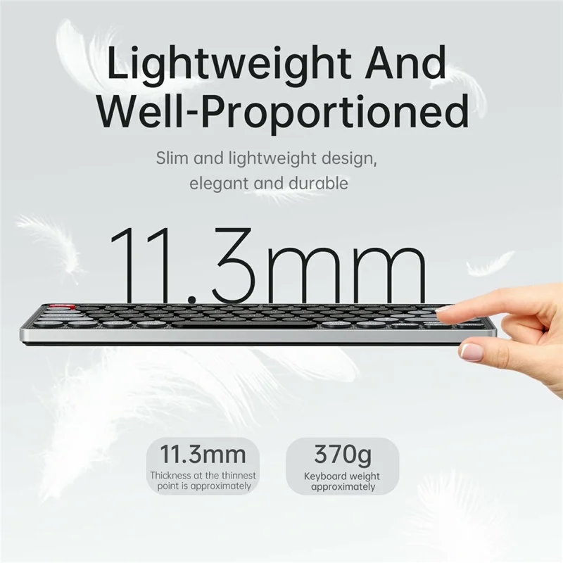 HXSJ MK781 Type-C Clavier et Souris Sans Fil 2,4 G Bluetooth, Ensemble de Clavier et Souris à Coque Transparente, 78 Touches, Trois Modes, pour Usage Professionnel - Gris Noir