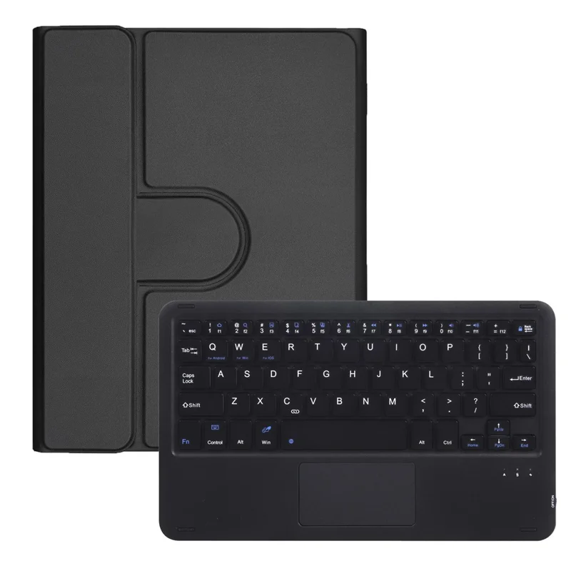L240B-A For Samsung Galaxy Tab A11+ / Tab A9+ Rotating Keyboard Case with Touchpad Stand Protective Cover - Black