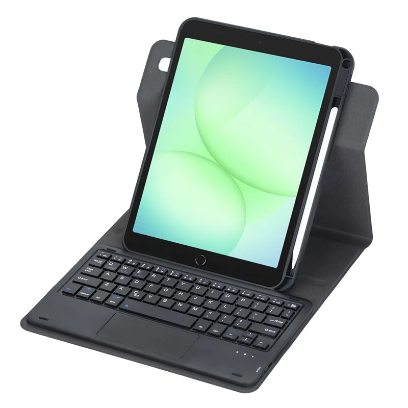 L240B-A For Samsung Galaxy Tab A11+ / Tab A9+ Rotating Keyboard Case with Touchpad Stand Protective Cover - Black