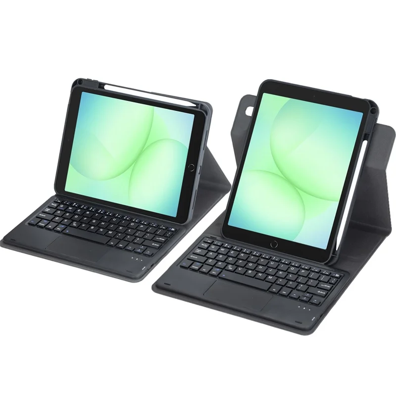 L240B-A For Samsung Galaxy Tab A11+ / Tab A9+ Rotating Keyboard Case with Touchpad Stand Protective Cover - Black