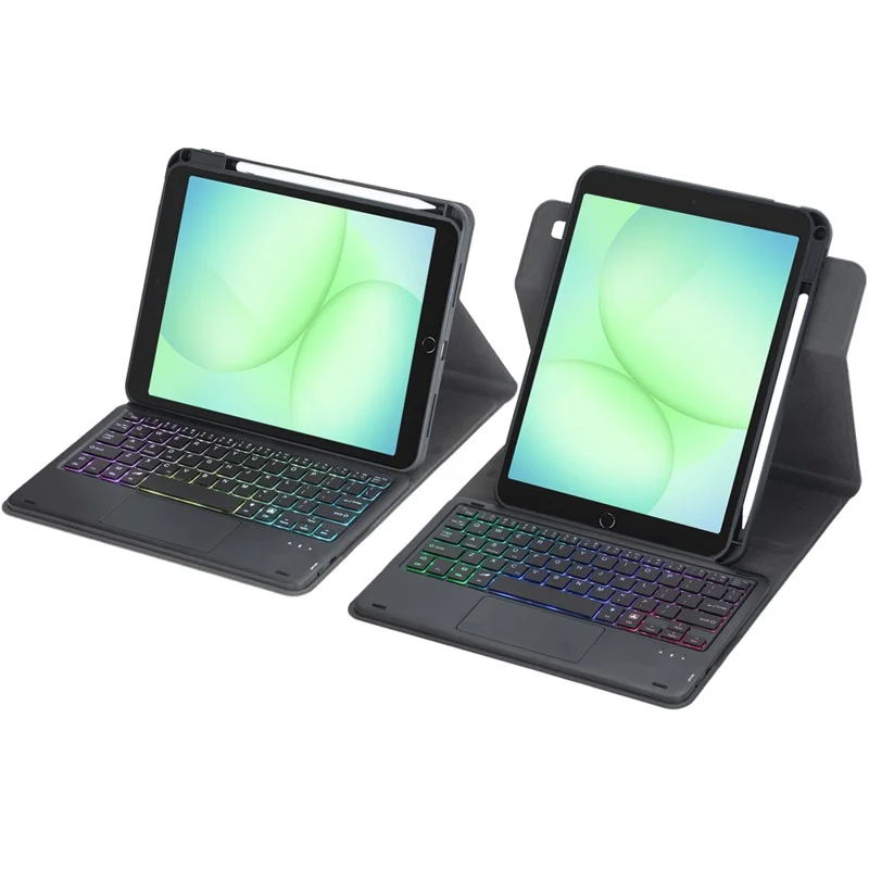 L240B-AS For Samsung Galaxy Tab A11+ / Tab A9+ Keyboard Case with Touchpad / Backlit Wireless Detachable Folio Keyboard Cover - Black
