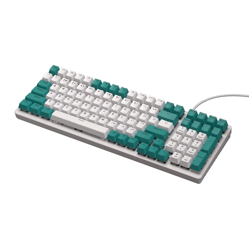 FREE WOLF K3 Mechanical Keyboard 100-Key Gaming Keyboard with Colorful Light Effects for Office Home Computers Laptops - Green/Blue Switch