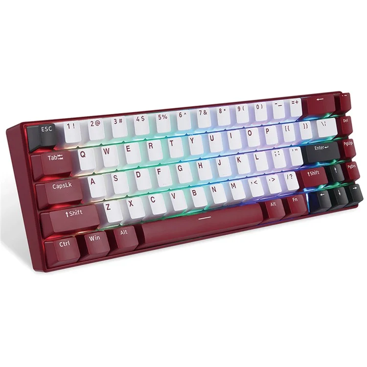 Motospeed BK67 Bluetooth 5.0 Wireless / Wired 67 Tasten RGB Backlight Tastatur Computer Laptop Gaming Mechanische Tastatur - Rot