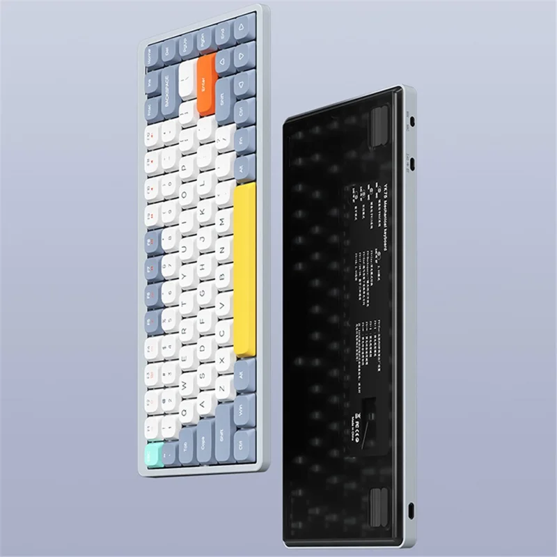 YK75 Laddbar Bluetooth-kompatibel / Kabel / 2,4G Trådlös Tangentbord Med Bakgrundsbelysning Dator Mekaniskt Tangentbord - Svart