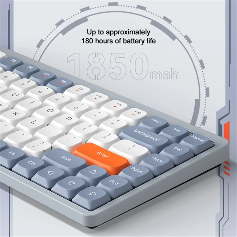 YK75 Laddbar Bluetooth-kompatibel / Kabel / 2,4G Trådlös Tangentbord Med Bakgrundsbelysning Dator Mekaniskt Tangentbord - Svart