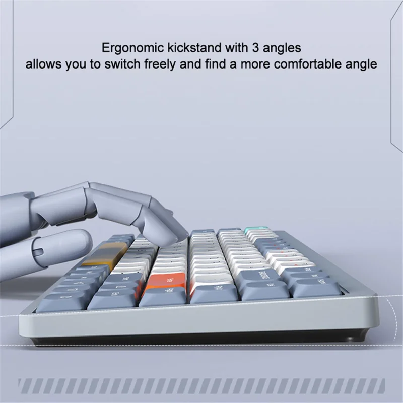 YK75 Laddbar Bluetooth-kompatibel / Kabel / 2,4G Trådlös Tangentbord Med Bakgrundsbelysning Dator Mekaniskt Tangentbord - Svart