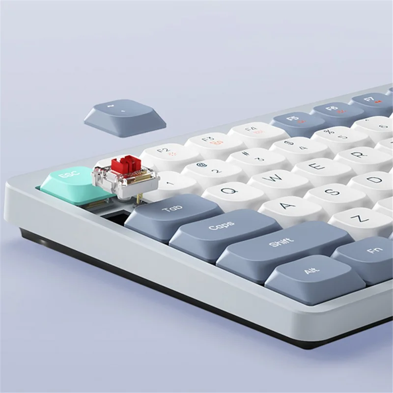 YK75 Laddbar Bluetooth-kompatibel / Kabel / 2,4G Trådlös Tangentbord Med Bakgrundsbelysning Dator Mekaniskt Tangentbord - Svart