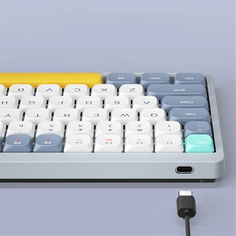 YK75 Laddbar Bluetooth-kompatibel / Kabel / 2,4G Trådlös Tangentbord Med Bakgrundsbelysning Dator Mekaniskt Tangentbord - Svart