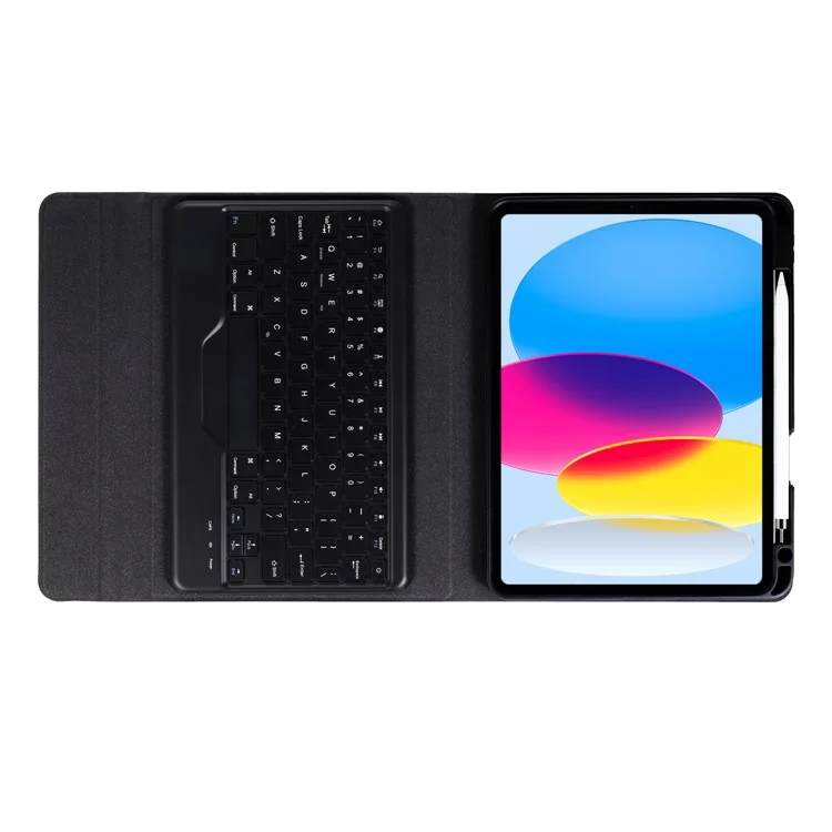 B10 For iPad (2025) / 10.9 (2022) Bluetooth-Compatible Keyboard Tablet Protective Case Stand Cover with Pen Slot - Black
