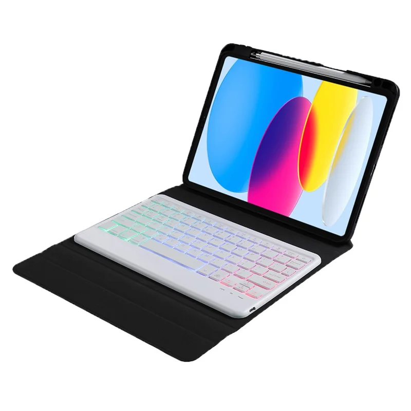 B10S For iPad (2025) / 10.9 (2022) Anti-Scratch Bluetooth-Compatible Keyboard Tablet Case Stand Cover with Pen Slot - Blackish Green