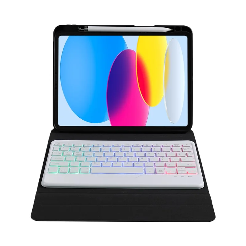 B10S For iPad (2025) / 10.9 (2022) Anti-Scratch Bluetooth-Compatible Keyboard Tablet Case Stand Cover with Pen Slot - Blackish Green