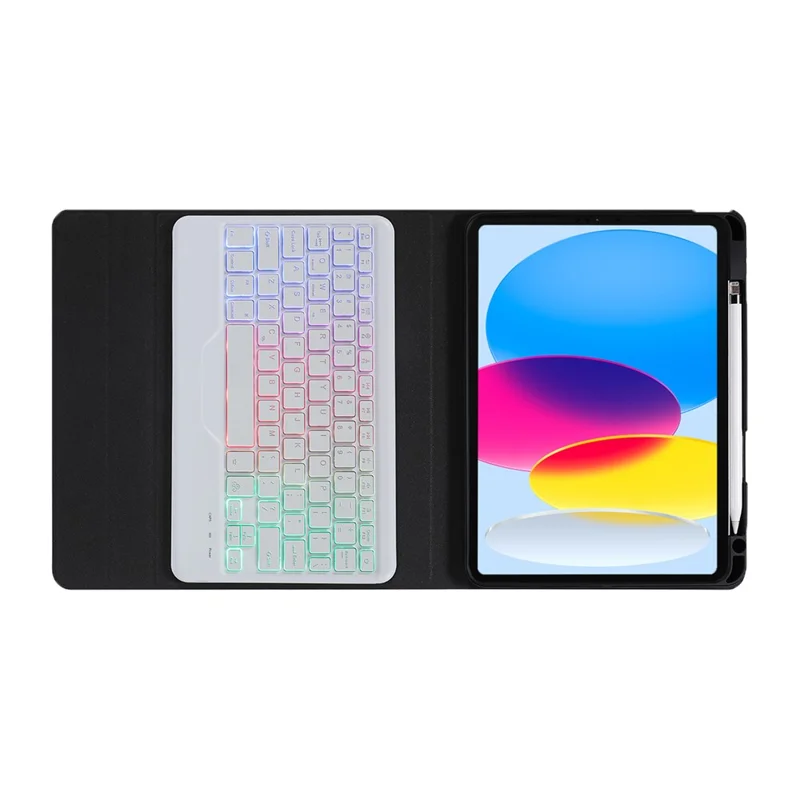 B10S For iPad (2025) / 10.9 (2022) Anti-Scratch Bluetooth-Compatible Keyboard Tablet Case Stand Cover with Pen Slot - Blackish Green