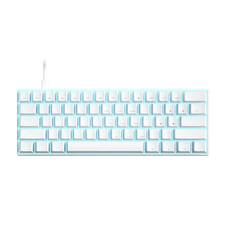 IBLANCOD K61 Mechanical Gaming Keyboard 61 Keys Wired / Wireless Keyboard Built-In 2000mAh Battery - White