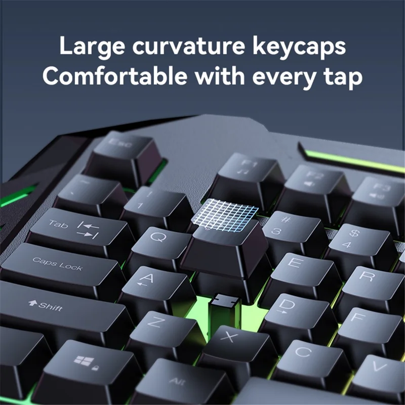 YESIDO KB21 Teclado con Cable USB de 1,5 m, Teclado de Juego de 104 teclas con Luz de Respiración