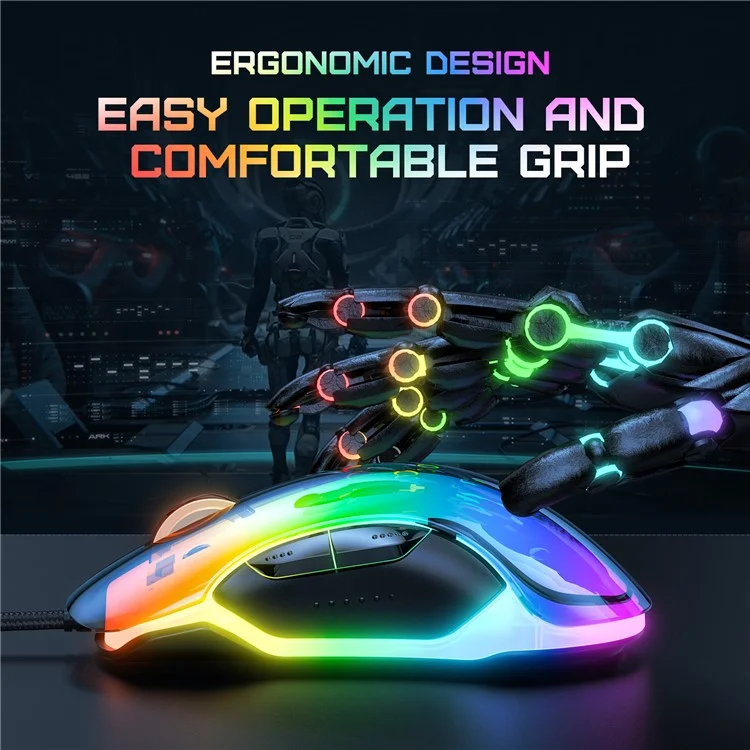 ONIKUMA CW925 USB Wired Gaming Mouse RGB Light Computer Laptop Mice - Black