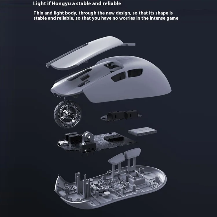 DARMOSHARK M3S Tri-Mode 2.4G / USB-C / Bluetooth-compatible Mouse Wireless Gaming Mouse with Receiver for Laptop PC - White