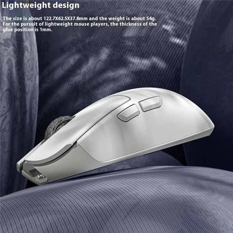 DARMOSHARK M3S Tri-Mode 2.4G / USB-C / Bluetooth-compatible Mouse Wireless Gaming Mouse with Receiver for Laptop PC - White