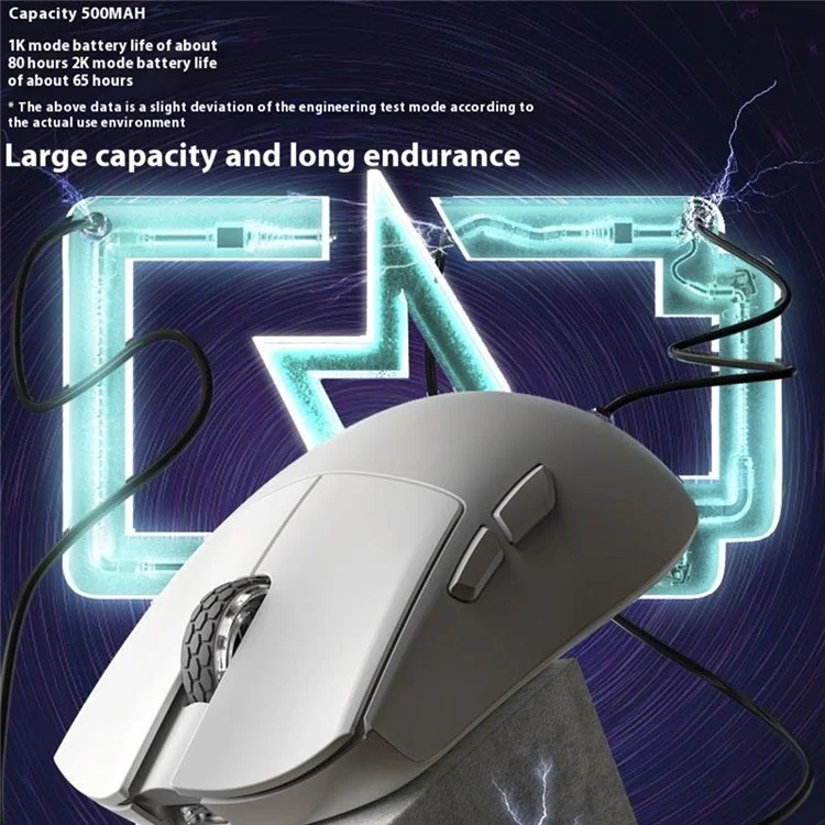DARMOSHARK M3S Tri-Mode 2.4G / USB-C / Bluetooth-compatible Mouse Wireless Gaming Mouse with Receiver for Laptop PC - White