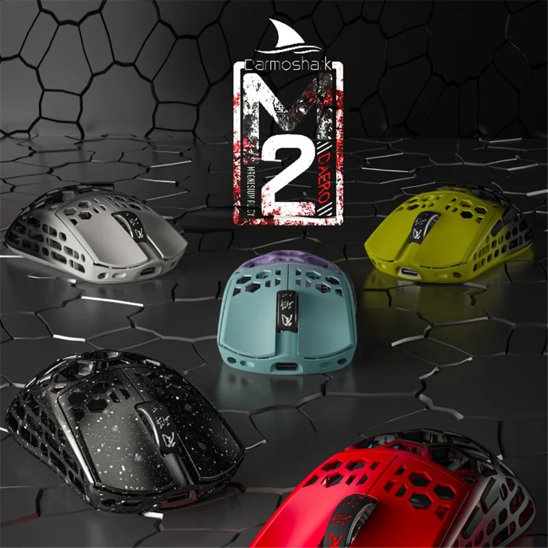 DARMOSHARK M2 2.4G Wireless Gaming Mouse 42g Lightweight Computer Mouse with 4K / USB-C / Bluetooth-compatible Connection PAW3395 Chip for PC Laptop - Black