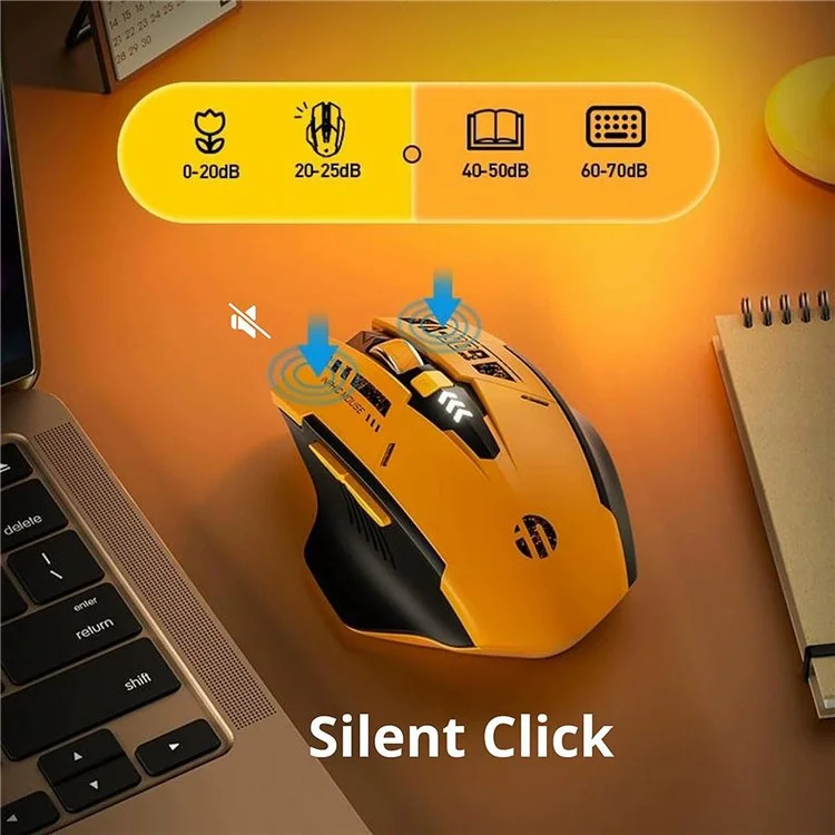 Inphic A9 Bluetooth + 2.4g Ratón Inalámbrico de Tres Modos 5 Dpi Ratones Ergonómicos de Juegos Ergonómicos