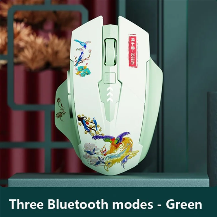 INPHIC A10 Summer Palace Style Bluetooth-compatible 4.0 / Bluetooth-compatible 5.0 / 2.4G Wireless Mouse Home Office Mute Mice