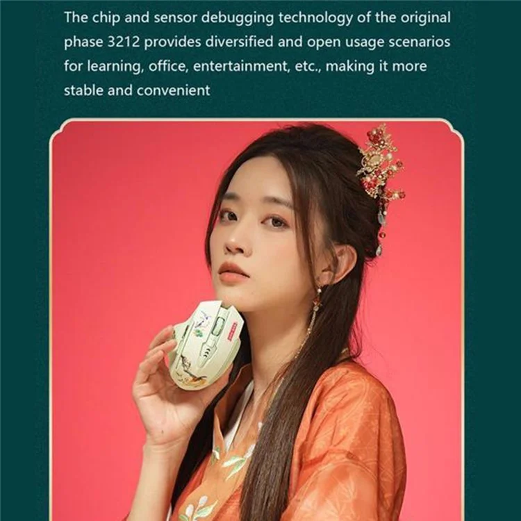 INPHIC A10 Summer Palace Style Bluetooth-compatible 4.0 / Bluetooth-compatible 5.0 / 2.4G Wireless Mouse Home Office Mute Mice