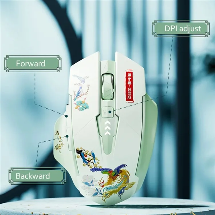 INPHIC A10 Summer Palace Style Bluetooth-compatible 4.0 / Bluetooth-compatible 5.0 / 2.4G Wireless Mouse Home Office Mute Mice