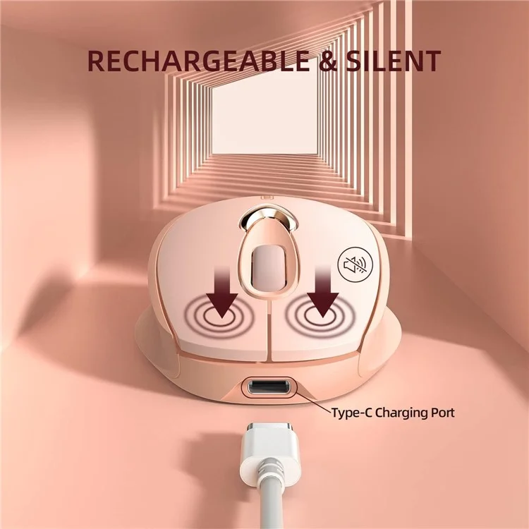 INPHIC M8 Rechargeable 2.4G Wireless Gaming Working Mouse Stylish Girls Mute Mice