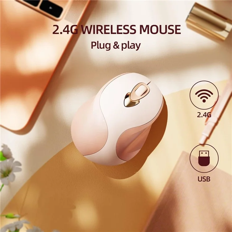 INPHIC M8 Rechargeable 2.4G Wireless Gaming Working Mouse Stylish Girls Mute Mice
