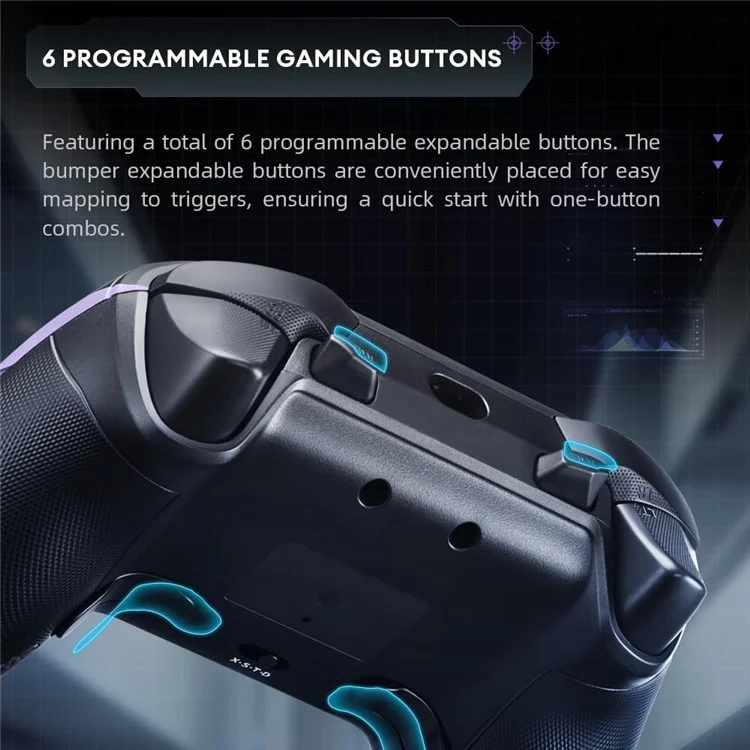 Thunderobot G50S Bluetooth / 2,4 g Drahtlos / Wired Gamepad 6-achse-gyro-programmierrundung - Schwarz
