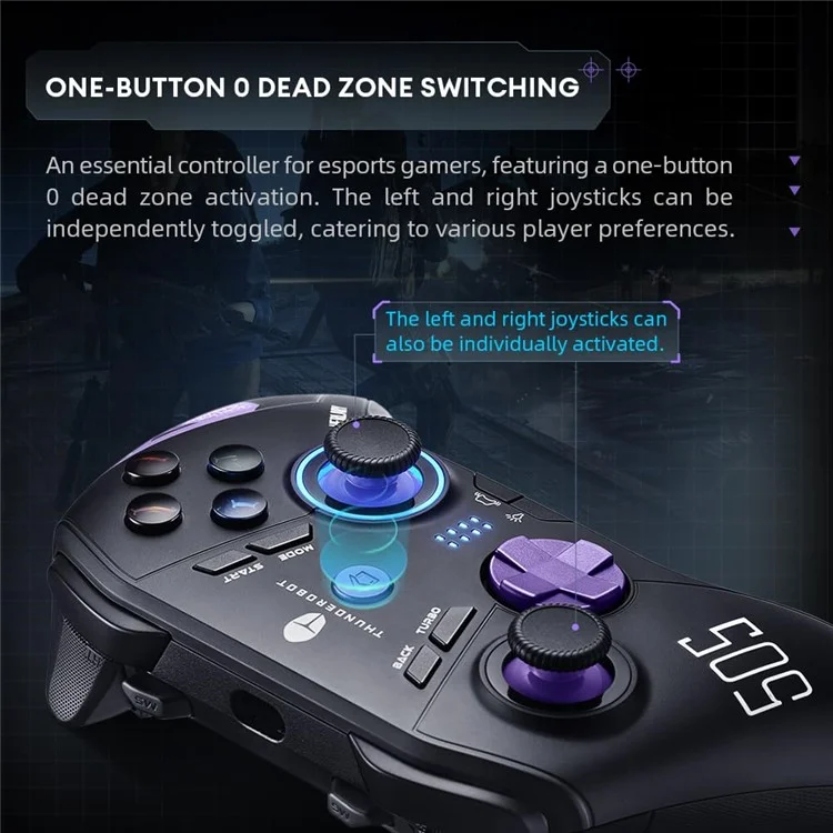 Thunderobot G50S Bluetooth / 2,4 g Drahtlos / Wired Gamepad 6-achse-gyro-programmierrundung - Schwarz