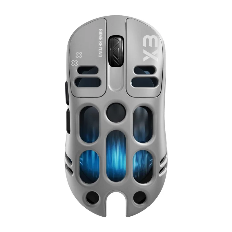 T-WOLF X3 Gaming Mouse Tri-Mode BT Wireless Hollow Design RGB Backlit Mechanical Mouse For Esports - Grey