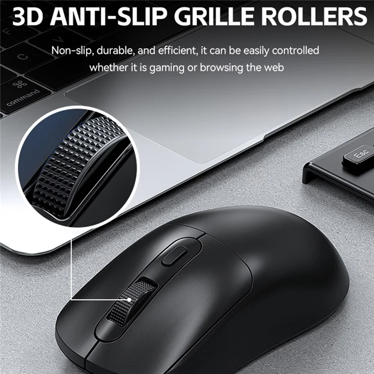 T-WOLF X8 Souris sans fil à double mode avec batterie rechargeable de 500 mAh pour jeux - Noir