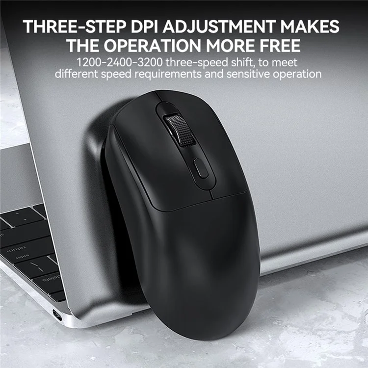 T-WOLF X8 Souris sans fil à double mode avec batterie rechargeable de 500 mAh pour jeux - Noir