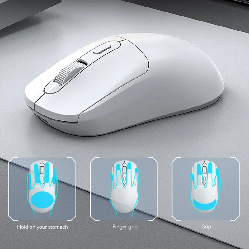 T-WOLF X8 Wireless Mouse BT Single Mode 2.4G Type-C Rechargeable Gaming Mouse - White