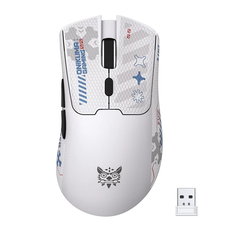 ONIKUMA DM01 Tri-Mode Gaming Mouse Wireless 2.4G Wired Type-C Bluetooth-Compatible Mouse with 6 DPI Levels - White