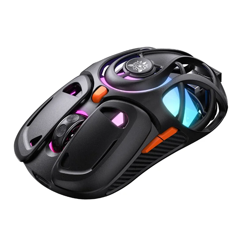 ONIKUMA DM02 Tri-Mode Gaming Mouse 2.4G Wireless Bluetooth-compatible 6 DPI Levels RGB Backlit Mouse - Black