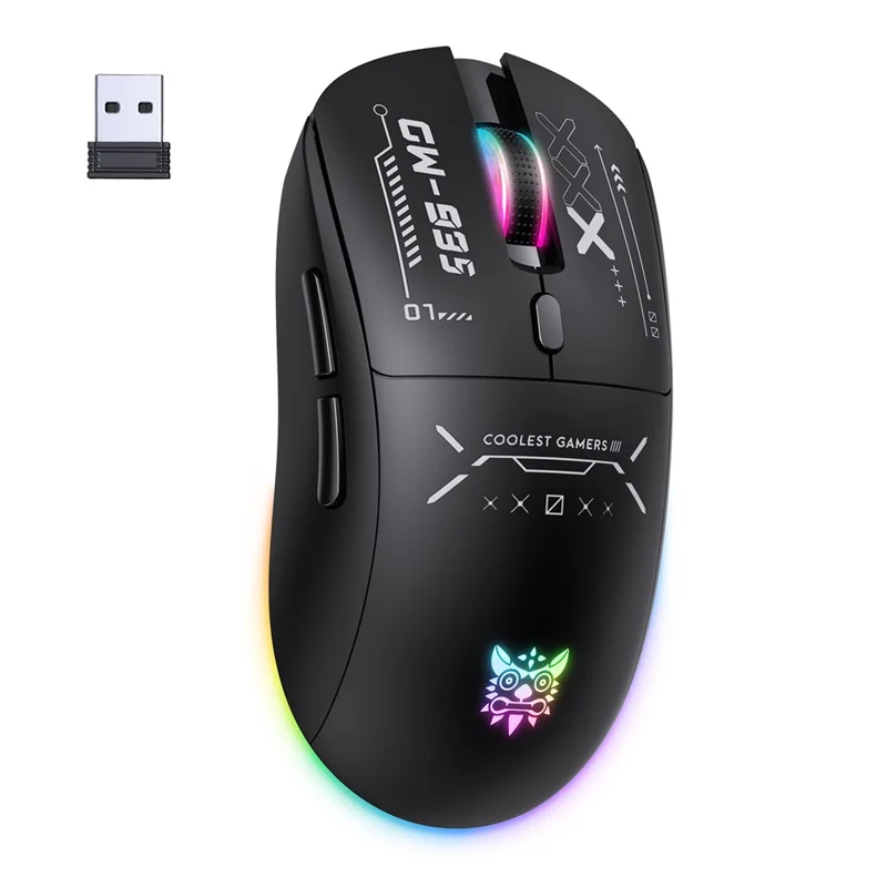 ONIKUMA CW935 Drei-Modus-Gaming-Maus RGB 12800 DPI Bluetooth-kompatibel Wireless 2,4G Maus - Schwarz