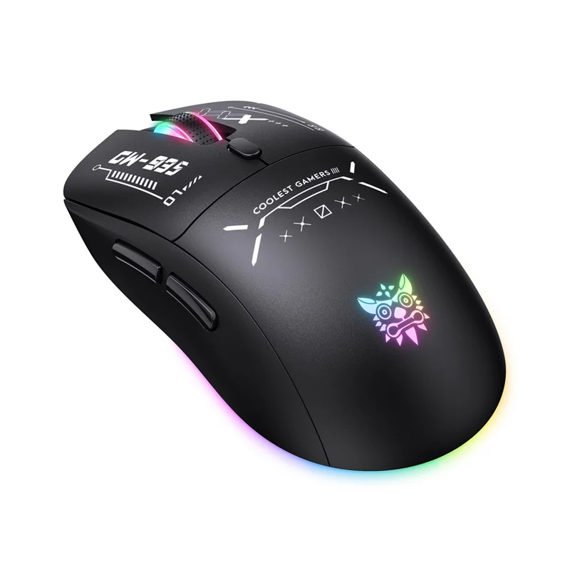 ONIKUMA CW935 Drei-Modus-Gaming-Maus RGB 12800 DPI Bluetooth-kompatibel Wireless 2,4G Maus - Schwarz