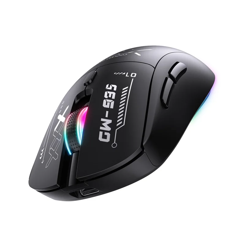 ONIKUMA CW935 Drei-Modus-Gaming-Maus RGB 12800 DPI Bluetooth-kompatibel Wireless 2,4G Maus - Schwarz
